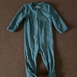 Primary Baby Organic Zip Footie- Spruce